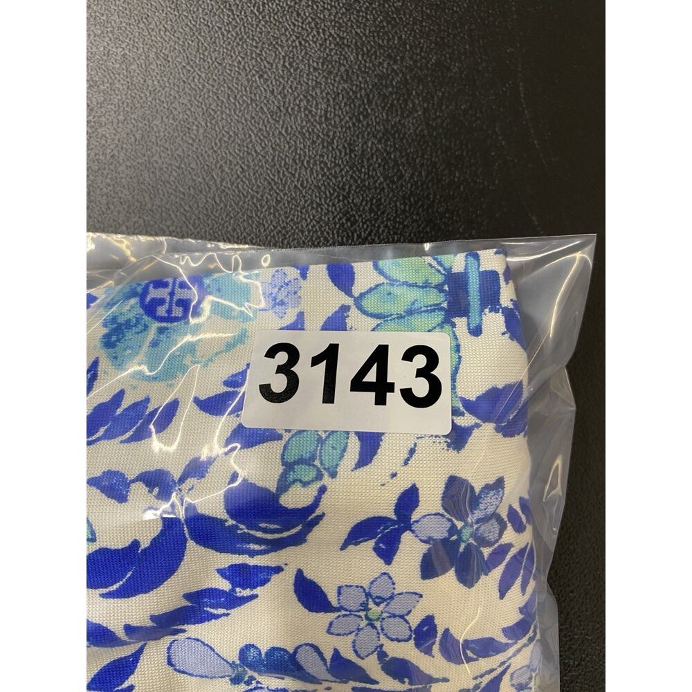 Tory Burch 100% Silk Blue White Floral Ruched Sheath Dress Women’s Large Resort - Picture 10 of 10